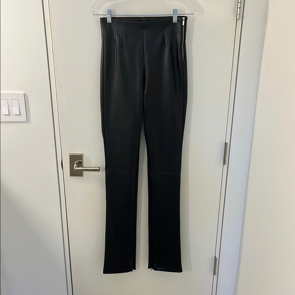 Zara Faux Leather Black High-Waisted Women’s Pants - Size Small